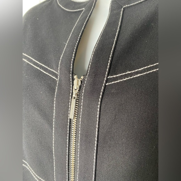 Ming Wang NWT Black Zip-Up Jacket with White Stitching Size L - Picture 6 of 9